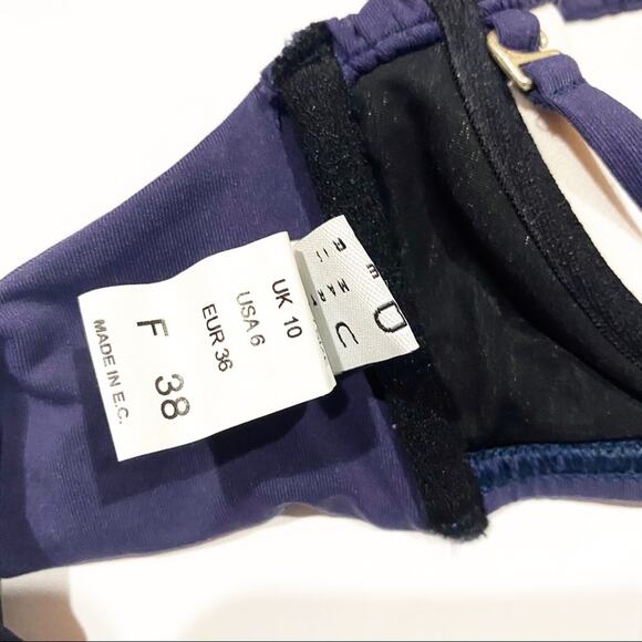 IODUS par Pierre Martinez Bikini Convertible Top Navy Blue Bikini Sz 6 - Picture 10 of 10